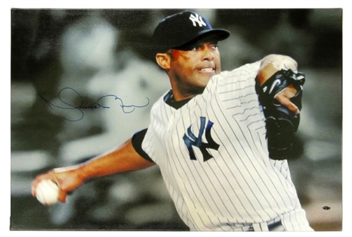 Mariano Rivera Signed Large New York Yankees Canvas (Steiner)